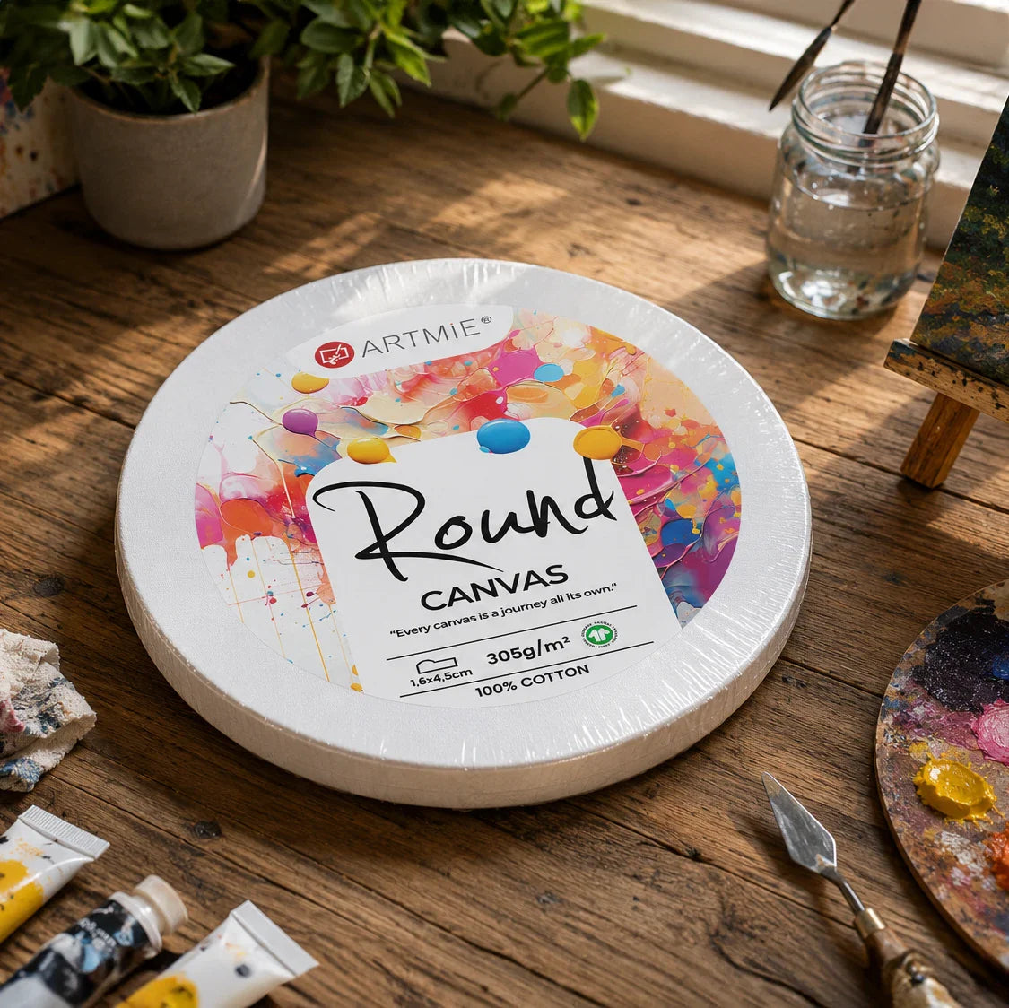 ARTMIE pictură rotundă pe pânză pe ramă