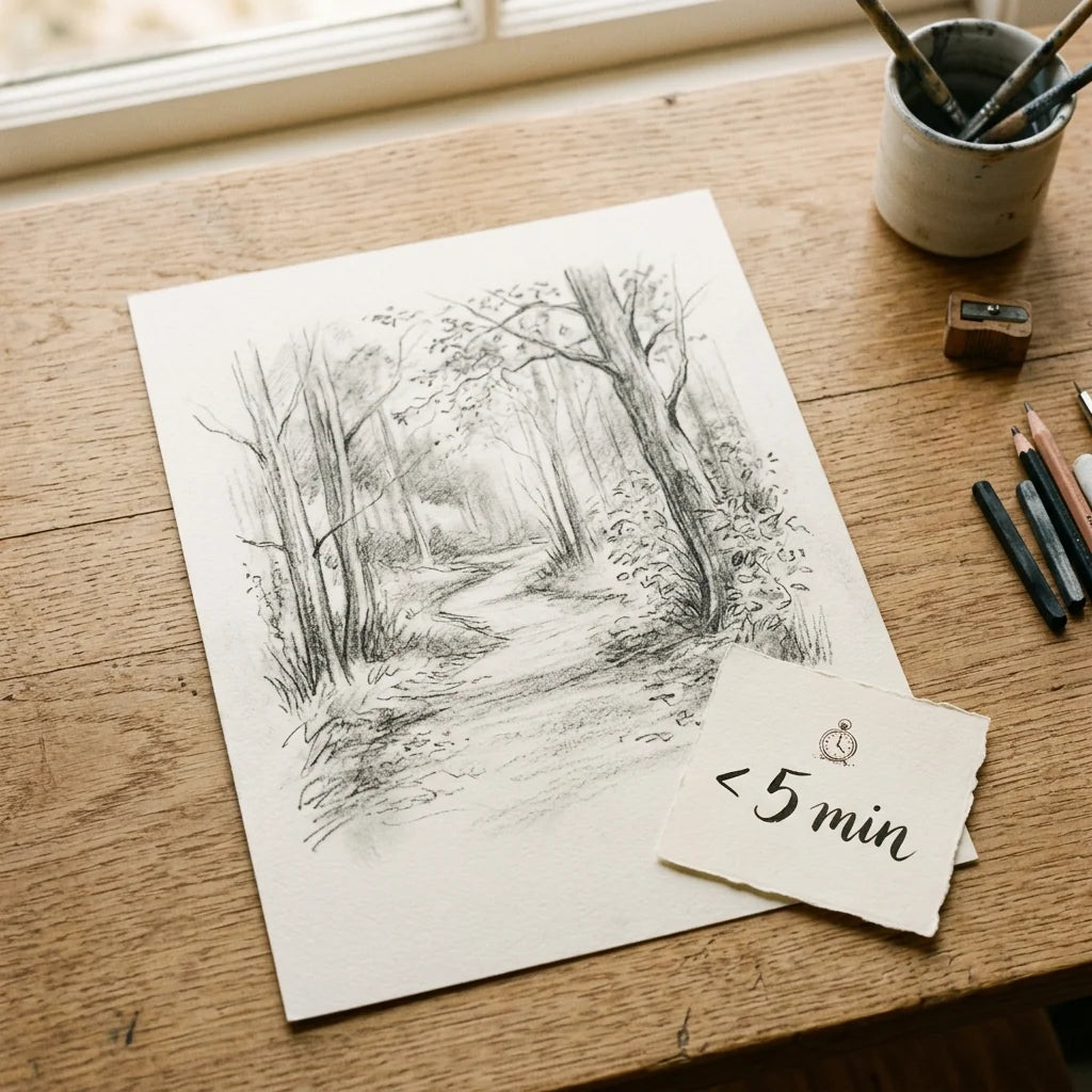 Desenul se usucă pe suprafață plană — sub 5 minute