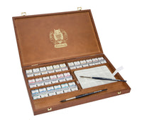 Casetă din lemn cu acuarele Schmincke HORADAM, 48 godete mari și pensule