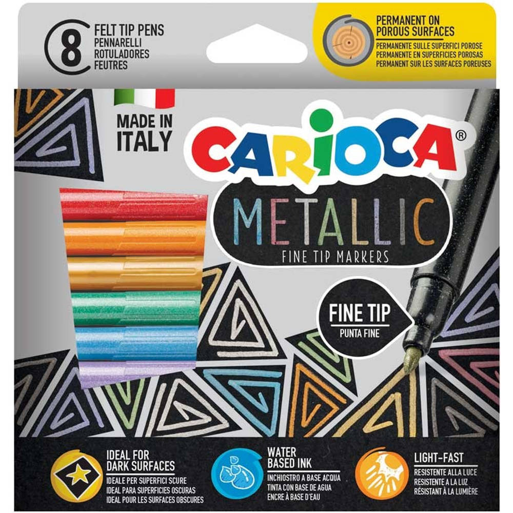 Carioca carioci Metallic, vârf rezistent, mix culori
