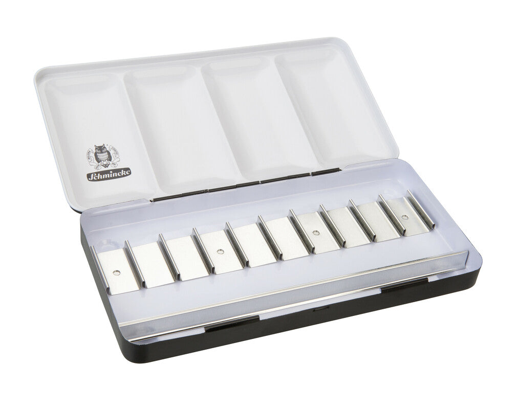 Casetă metalică goală Schmincke pentru 10 tuburi de 15 ml