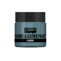 glamour fabric & leather paint 50 ml – turcoaz argintiu