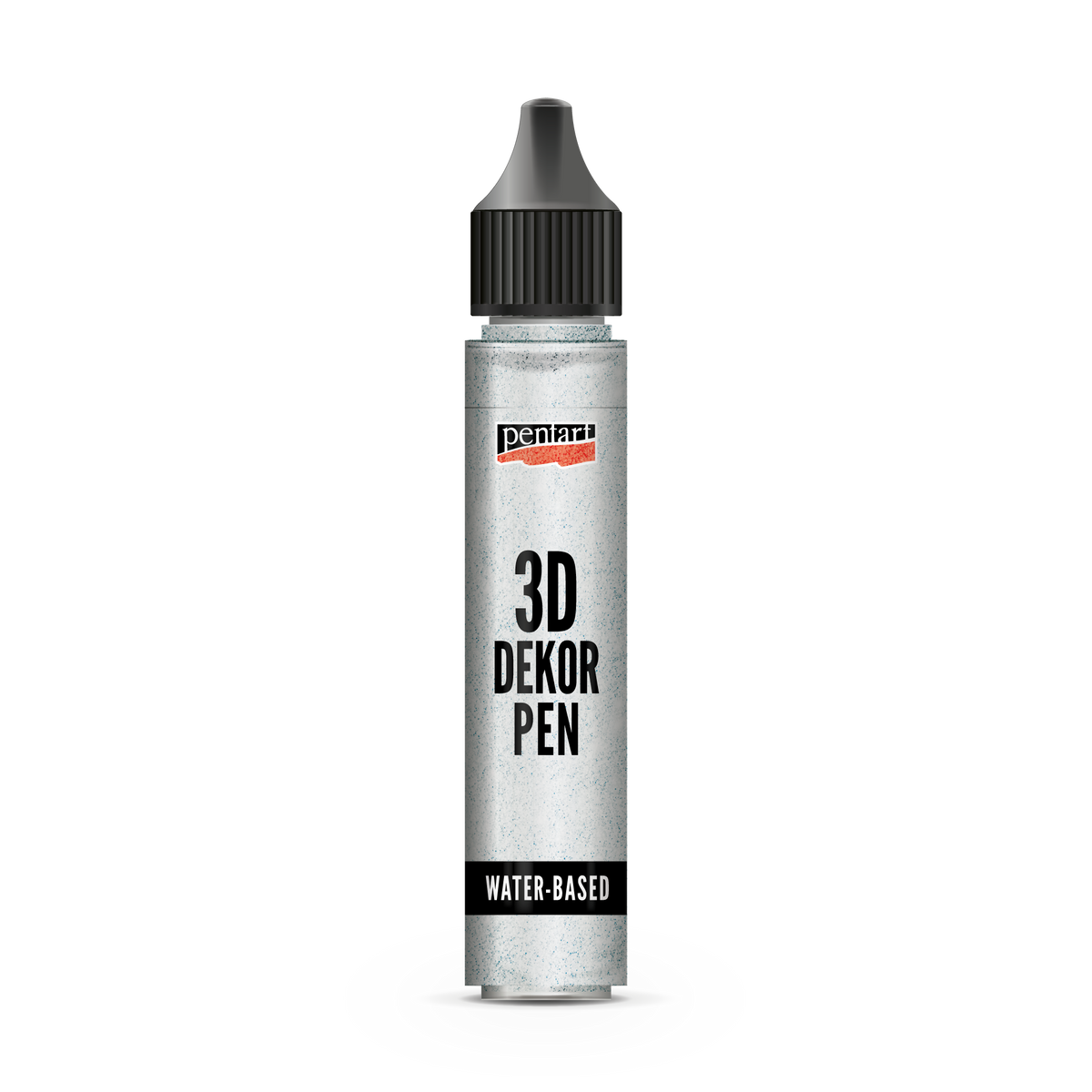 Pentart 3D Decor pen contur decorativ cu sclipici 30 ml argintiu