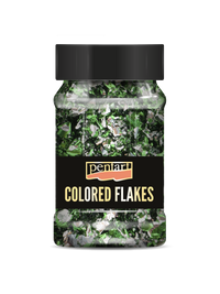 Foițe fulgi metalice PENTART 100 ml – green - silver