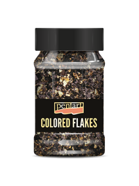 Foițe fulgi metalice PENTART 100 ml – black - gold