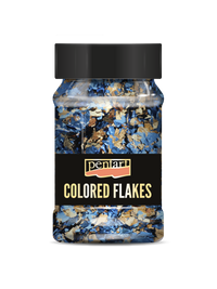 Foițe fulgi metalice PENTART 100 ml – blue - gold
