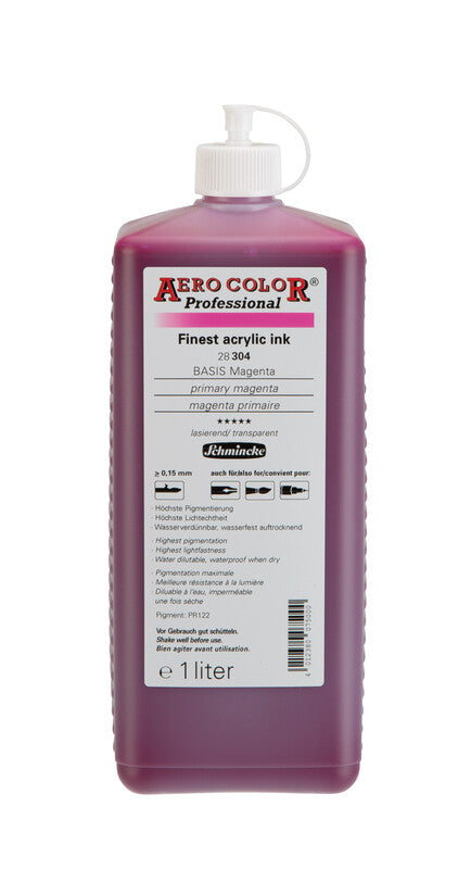 Cerneală acrilică Schmincke AERO COLOR Professional 1 l – 304 Magenta primar