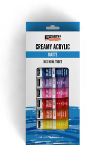 Vopsea acrilică cremoasă mată set culori tub 16 ml – 10 x /