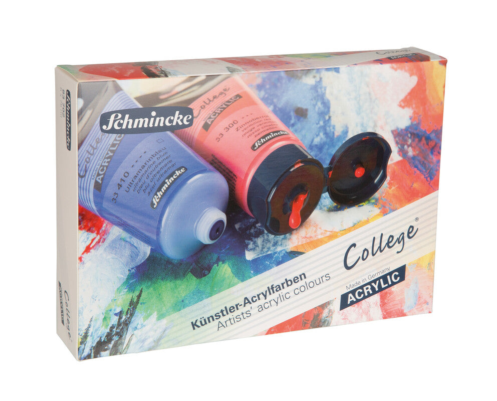 Culori acrilice Schmincke College Acrylic – set în cutie de carton 5 x 75 ml