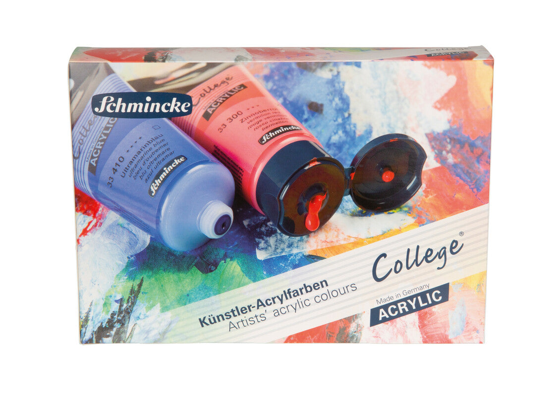 Culori acrilice Schmincke College Acrylic – set în cutie de carton 5 x 75 ml