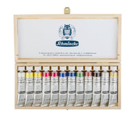 Set culori guașă în cutie de lemn Schmincke Calligraphy Gouache, 12 x 20 ml