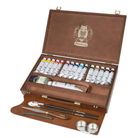 Casetă din lemn Schmincke NORMA Professional, 15 x 35 ml + alb 120 ml