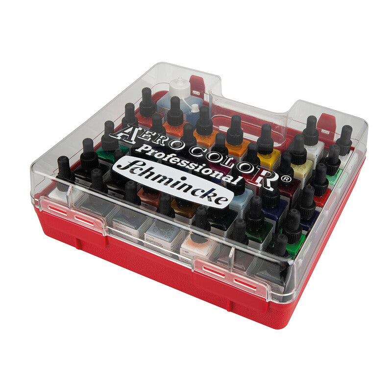 Set culori acrilice Schmincke AERO COLOR în cutie de plastic, 37 x 28 ml + AERO CLEAN RAPID
