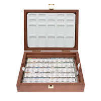 Set culori acuarelă în cutie de lemn Schmincke HORADAM Super Granulation – 50 x 1/2 godete