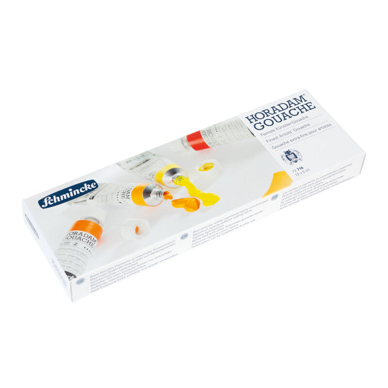 Culori guașă Schmincke HORADAM în cutie metalică, 12 x 5 ml