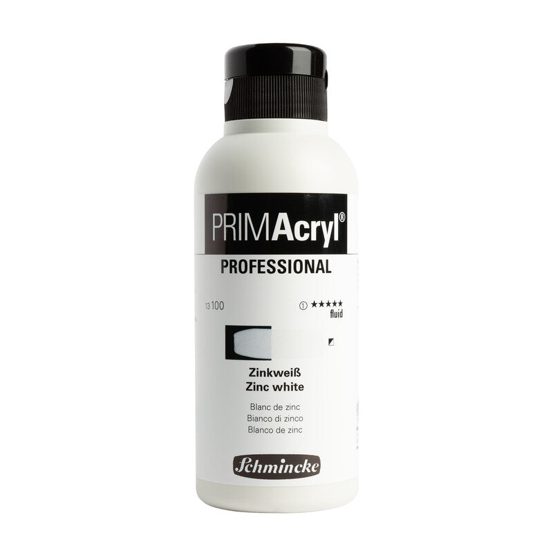 Culori acrilice Schmincke PRIMAcryl Professional 250 ml – 100 Alb de zinc fluid