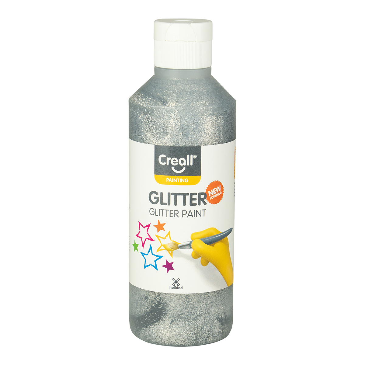 Vopsea cu sclipici Creall Glitter 250 ml - argintiu