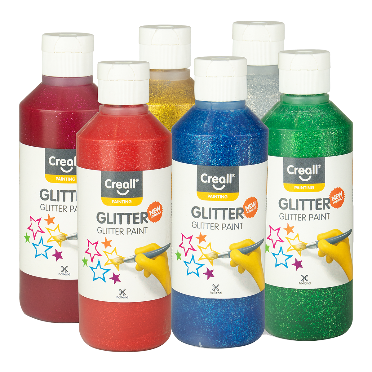 Creall set de culori Glitter – 6 × 250 ml, mix de culori