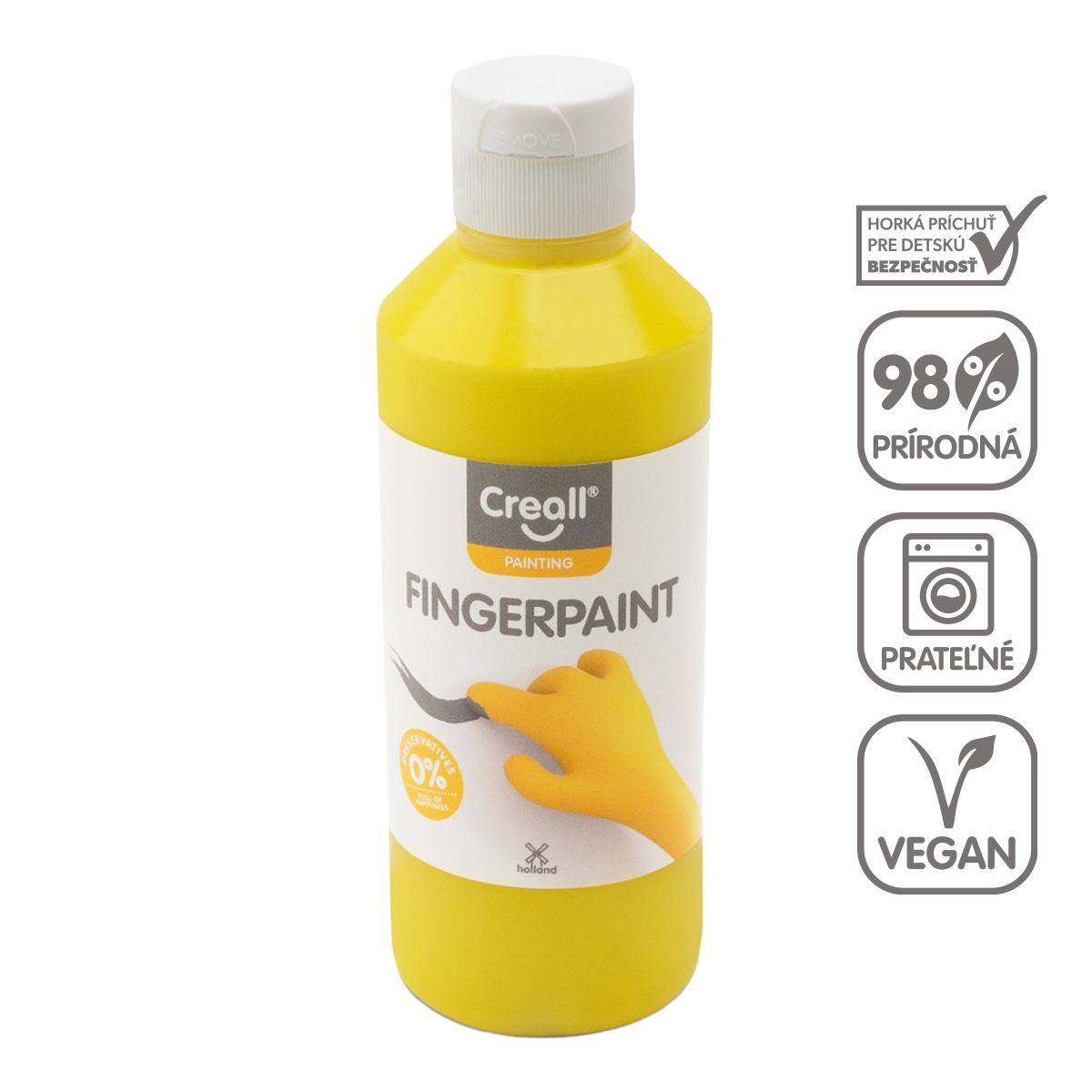 Vopsea pentru pictat cu degetele Creall 250 ml – galben