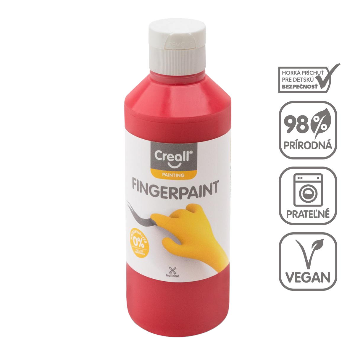 Vopsea pentru pictat cu degetele Creall 250 ml – roșu