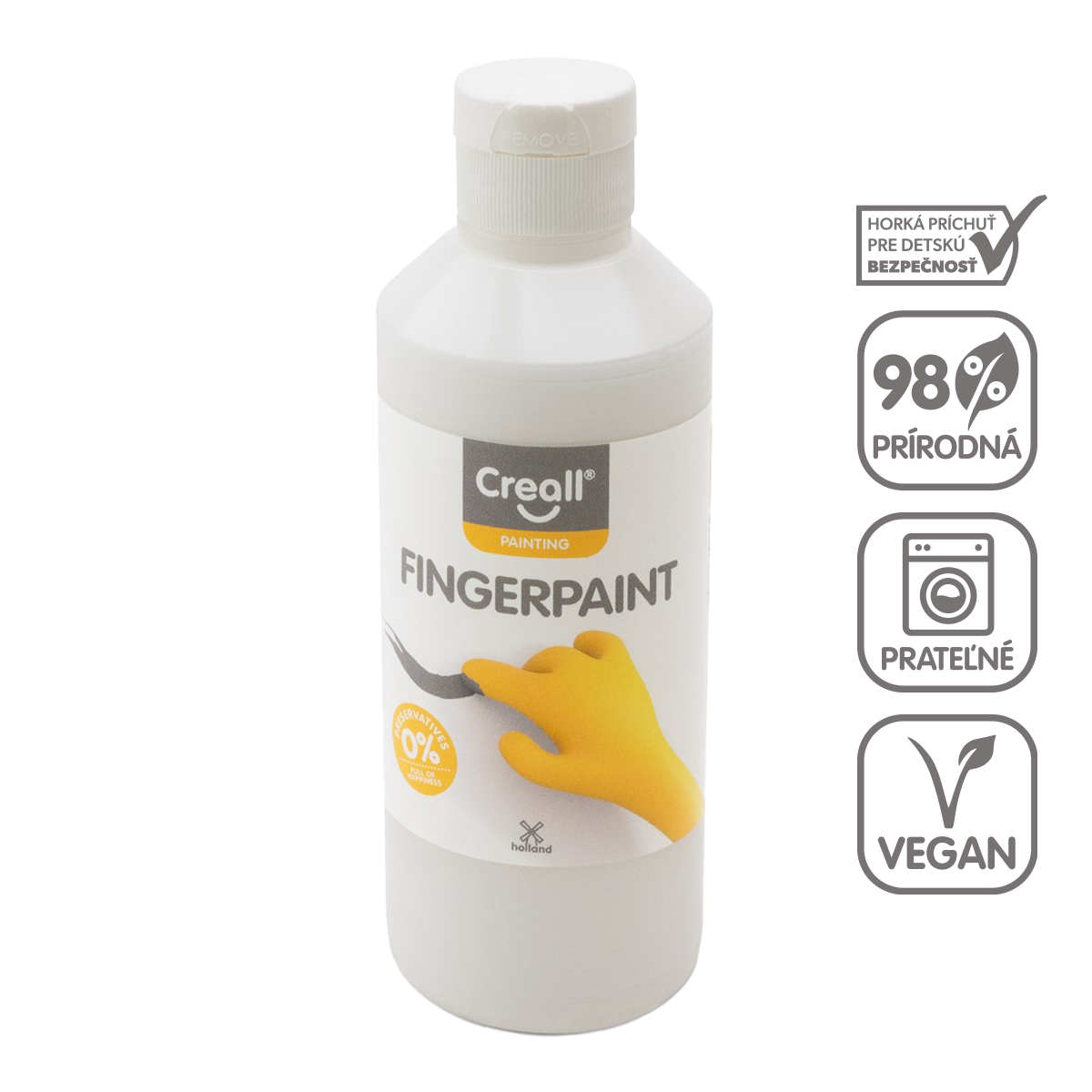 Vopsea pentru pictat cu degetele Creall 250 ml – alb