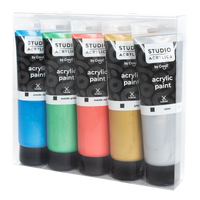 Set de culori acrilice Creall Studio acrylics, 5 × 120 ml, culori asortate