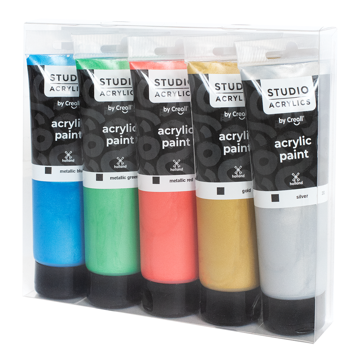 Set de culori acrilice Creall Studio acrylics, 5 × 120 ml, culori asortate