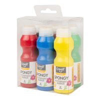Set culori tempera cu burete Creall Spongy – 6 × 70 ml