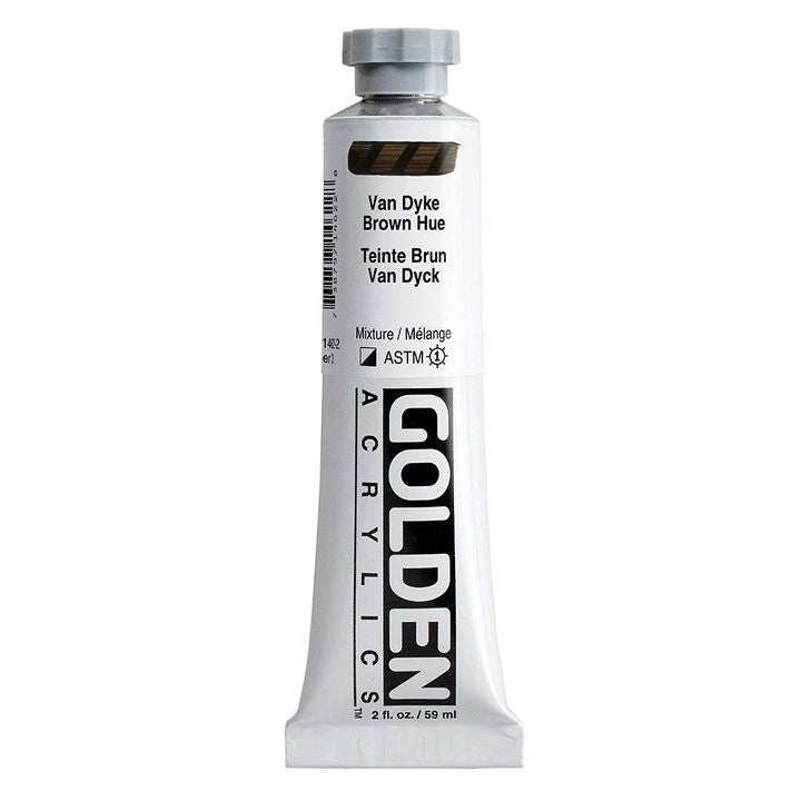 Vopsea acrilică GOLDEN Heavy Body 148 ml – 1462 Van Dyke nuanță maro