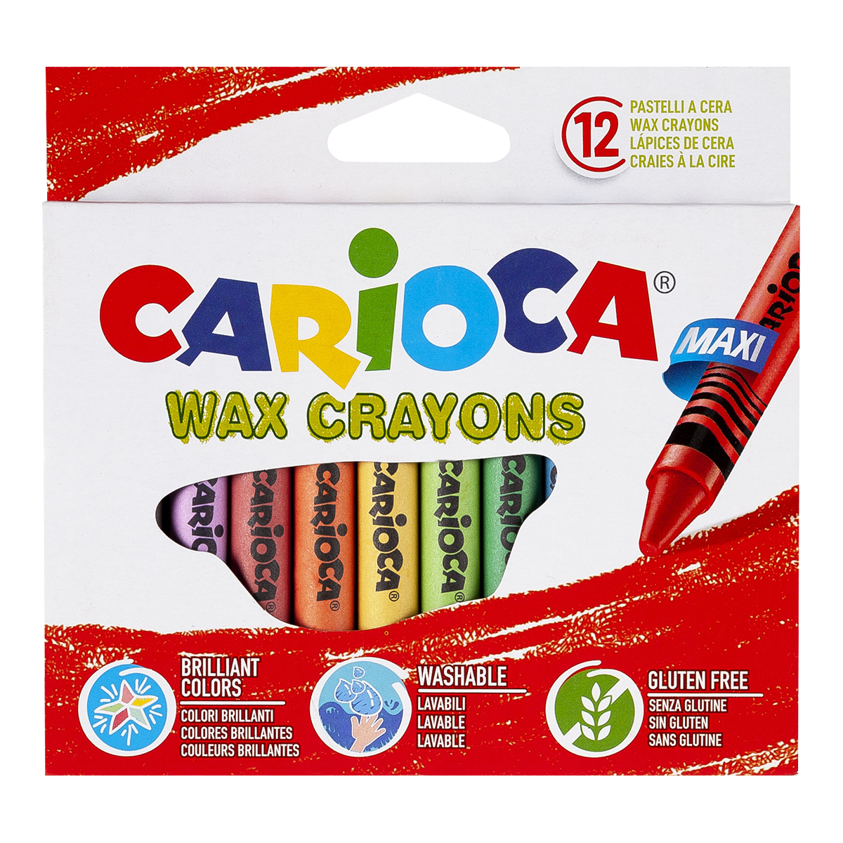 Carioca creioane cerate Maxi, 12 buc