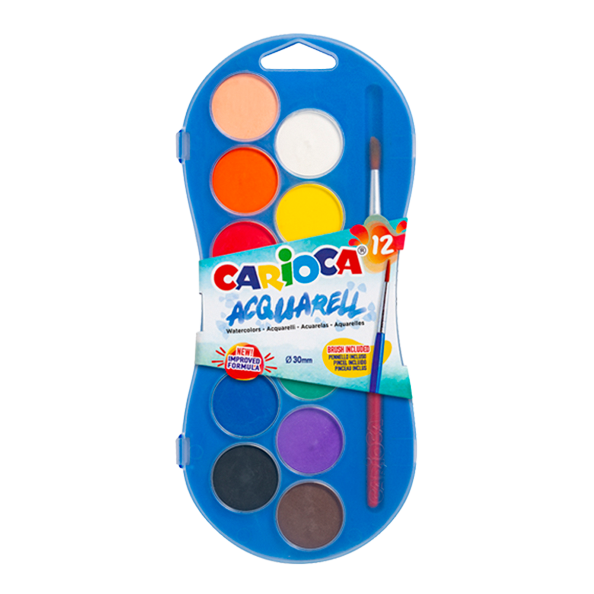 Acuarele Carioca – set de 12 culori cu pensulă