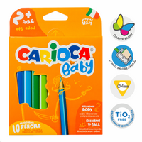 Creioane colorate triunghiulare Carioca Baby 2+, 10 buc