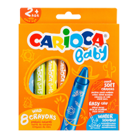 Carioca creioane cerate Baby Wild 2+, 8 buc