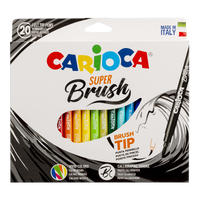Carioca Brush carioci cu vârf tip pensulă, 20 buc, mix de culori