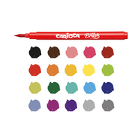 Carioca Brush carioci cu vârf tip pensulă, 20 buc, mix de culori