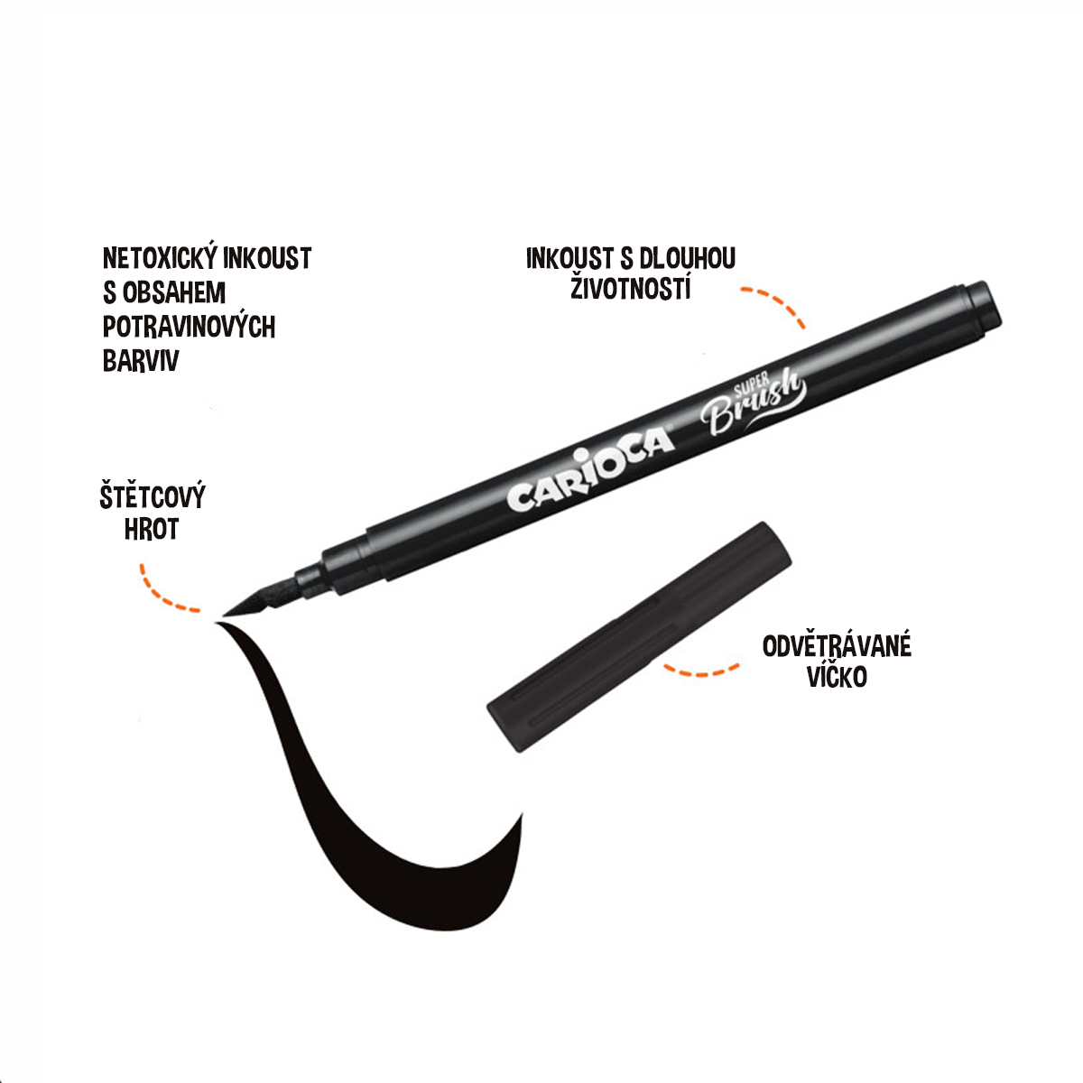 Carioca Brush carioci cu vârf tip pensulă, 20 buc, mix de culori