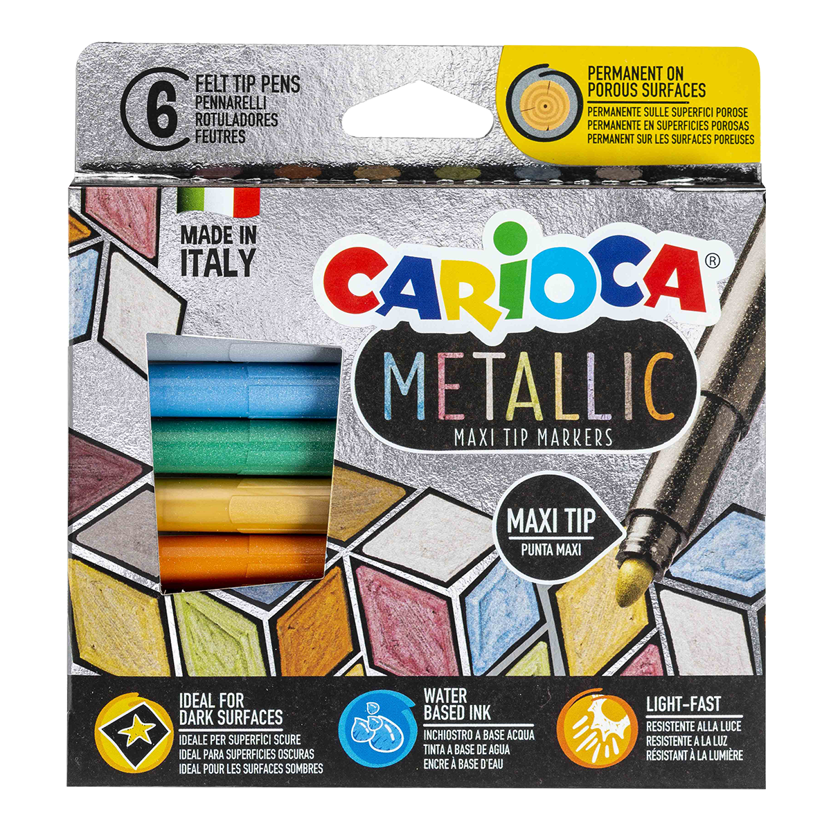 Carioca carioci Metallic, vârf rezistent, mix culori