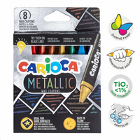 Creioane cerate triunghiulare Carioca Metallic, 8 buc