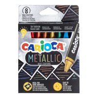 Creioane cerate triunghiulare Carioca Metallic, 8 buc