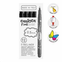 Finelinere Carioca Fineliner 0,5 mm – 12 buc – negru