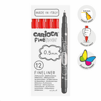 Finelinere Carioca Fineliner 0,5 mm – 12 buc – roșu