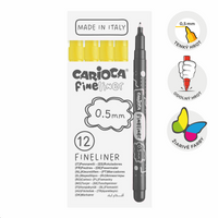 Finelinere Carioca Fineliner 0,5 mm – 12 buc – galben