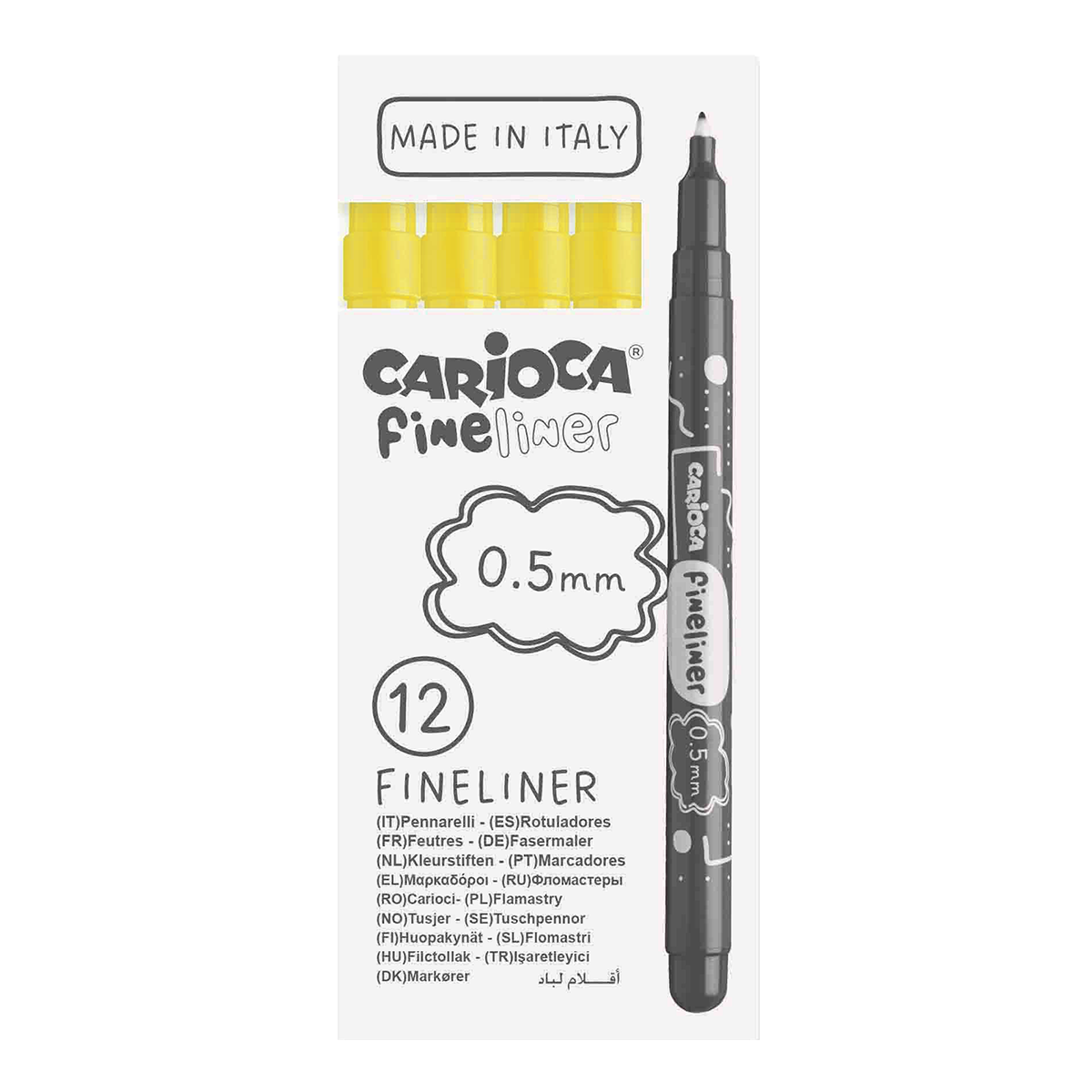 Finelinere Carioca Fineliner 0,5 mm – 12 buc