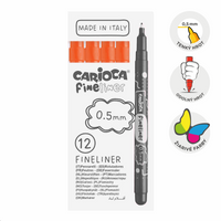 Finelinere Carioca Fineliner 0,5 mm – 12 buc – portocaliu