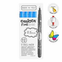 Finelinere Carioca Fineliner 0,5 mm – 12 buc – albastru deschis