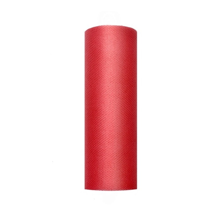 Tul decorativ 15 cm x 9 m – Roșu