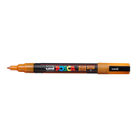 Marker Posca PC-3ML, 0.9 - 1.3 mm, cu sclipici – portocaliu (L4