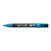 Marker Posca PC-3ML, 0.9 - 1.3 mm, cu sclipici – albastru deschis (L8