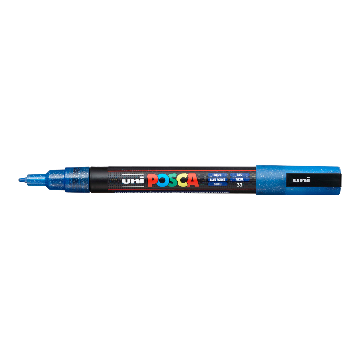 Marker Posca PC-3ML, 0.9 - 1.3 mm, cu sclipici – albastru (L33
