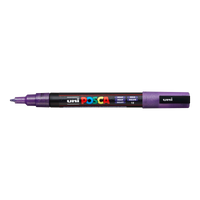 Marker Posca PC-3ML, 0.9 - 1.3 mm, cu sclipici – violet (L12